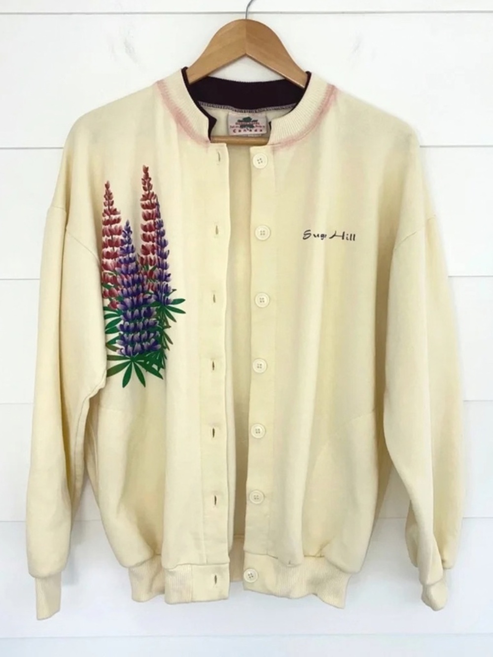 Vintage Sugar Hill Lupine Button Up Sweatshirt Small
